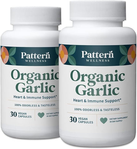 Alho Orgânico Inodoro Pattern Wellness – 1000mg – Imunidade e Circulação Saudáveis