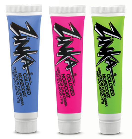 Nosecoat Colorido de Óxido de Zinco Resistente à Água – Kit com 3 Tubos de 0,6g – Azul Rosa Verde - Zinka