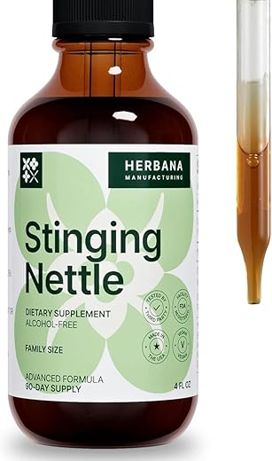 HERBANA MANUFACTURING - Extrato Líquido de Folha e Raiz de Urtiga 118 ml – Natural para o Sistema Urinário