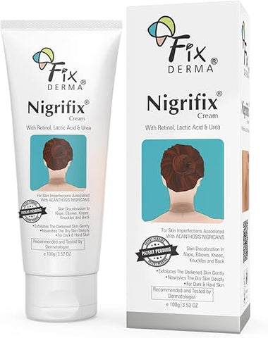 Nigrifix Creme para Acanthosis Nigricans com Ácido Lático | Creme com Retinol Testado por Dermatologistas | Útil para Partes Escuras do Corpo como Pescoço, Tornozelos, Axilas | 50g - FIXDERMA