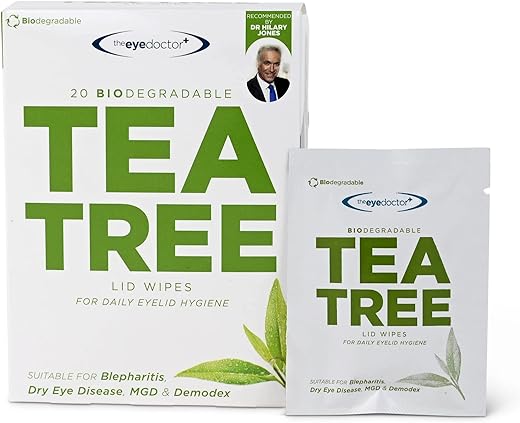 The Eye Doctor - Eye Doctor Tea Tree – Lenços de Limpeza para Pálpebras 80x – Indicado para Olho Seco, Blefarite e MGD