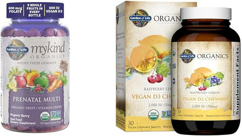 Gomas Orgânicas Pré-Natais com D3 e Vitaminas B – 60 gomas - Garden of Life