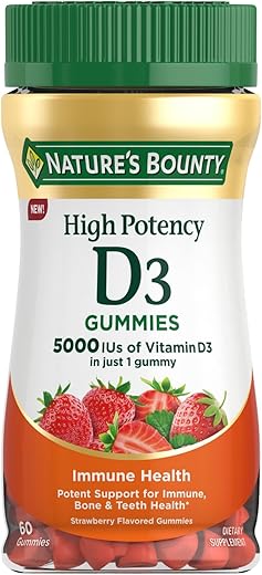 Nature's Bounty - Nature’s Bounty Gummies Vitamina D 5000 UI, Alta Potência para Suporte Imunológico