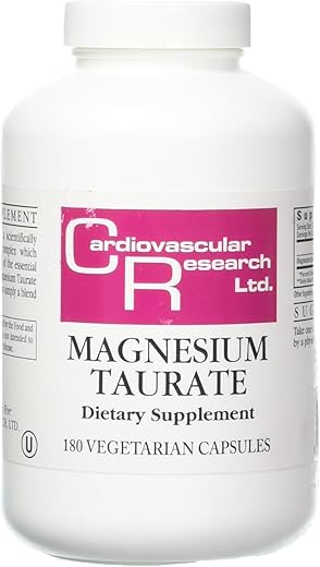 Magnesium Taurate 125mg – Cápsulas, 180 Unidades (EFMGT180) - Ecological Formulas