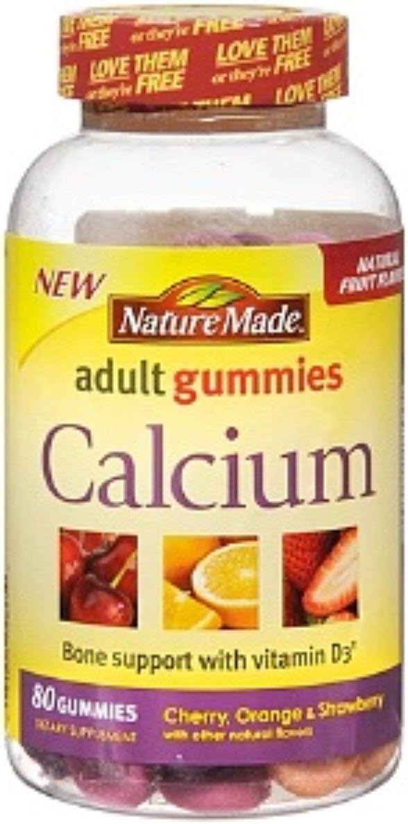 Gummies de Cálcio para Adultos, Sabor Cereja e Laranja – 60 gummies - Nature Made