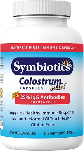 Colostrum 240ct Cápsulas Vegetais – Suporte à Imunidade – Suplemento de Lactoferrina - Symbiotics