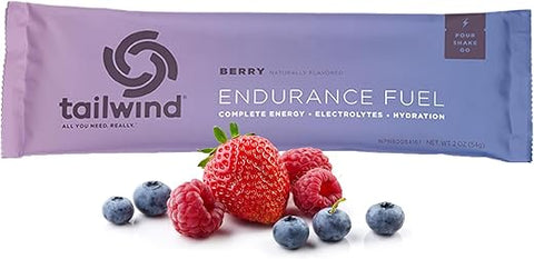 Endurance Fuel: Pó para Bebida Esportiva de Única Porção com Eletrólitos, Sem Transgênicos, Livre de Soja, Laticínios e Glúten, Vegano, Sabor de Frutas Vermelhas, Embalagem com 12 Unidades - Tailwind Nutrition