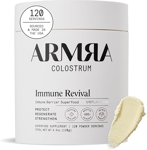 Colostrum™ Premium em Pó, Alimentação Natural, Saúde Intestinal, Imunidade e Pele - ARMRA