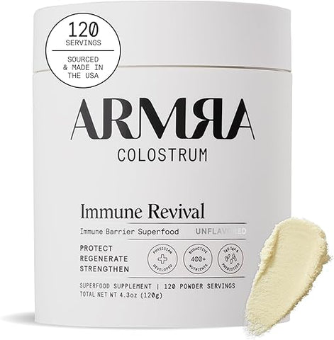 Colostrum™ Premium em Pó, Alimentação Natural, Saúde Intestinal, Imunidade e Pele - ARMRA