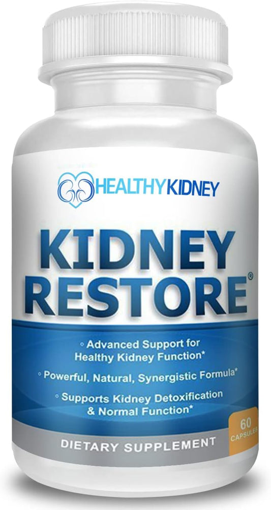 Kidney Restore - Restaurador Renal Limpeza Renal e Suplemento para Saúde Renal para Apoiar a Função Renal Normal, Vitaminas para Saúde Renal 60 caps