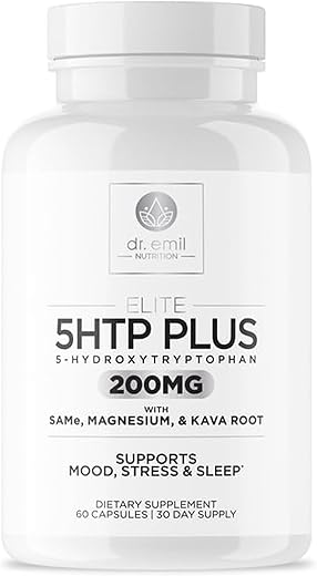 DR. EMIL NUTRITION - Elite 5-HTP 200 MG com Extrato de Raiz de Kava, Magnésio – Potencialize seu Bem-Estar!