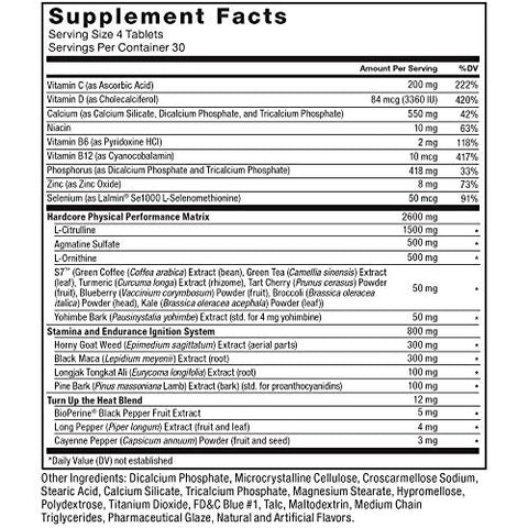 Score! Hardcore Booster de Óxido Nítrico para Homens com L-Citrulina, Yohimbe e Maca Negra | 60 cápsulas | Aumento de Energia e Desempenho Masculino - Force Factor