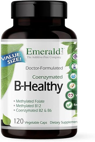 B-Healthy – Complexo de Vitaminas B Vegano – inclui Ácido Fólico Metilado - EMERALD LABS