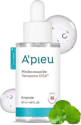 A'PIEU - Ampola Facial A’PIEU Madecassoside Tetrasome Cica 50ml – Ampola Madecassoside Aprimorada, Proteção Avançada para a Pele, Tecnologia Tetrasome, Aplicação Suave, 3x