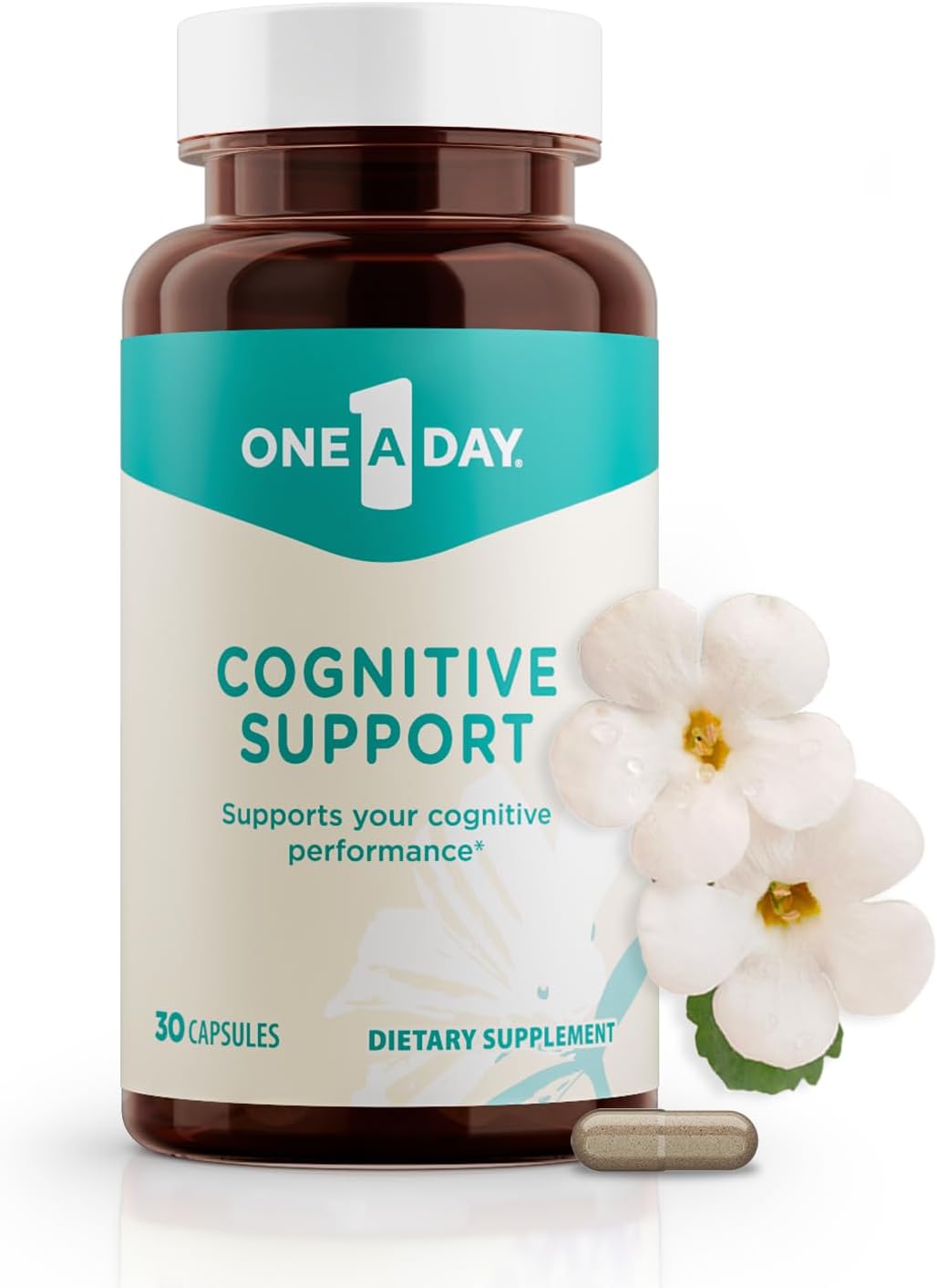ONE A DAY - One A Day Suplemento Cognitivo – Suporte para Desempenho Cognitivo com Bacopa e Rhodiola – Homens e Mulheres – 60 cápsulas