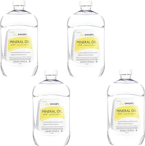 Scrubbles - Óleo Mineral Swan 473 ml, Pacote com 4 – Cuidados com a Pele
