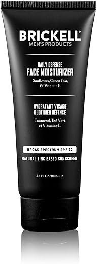 Brickell Men's Products - Brickell Men’s Daily Defense Hidratante Facial SPF 20 para Homens, Natural – 50g