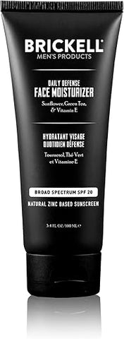 Brickell Men's Products - Brickell Men’s Daily Defense Hidratante Facial SPF 20 para Homens, Natural – 50g