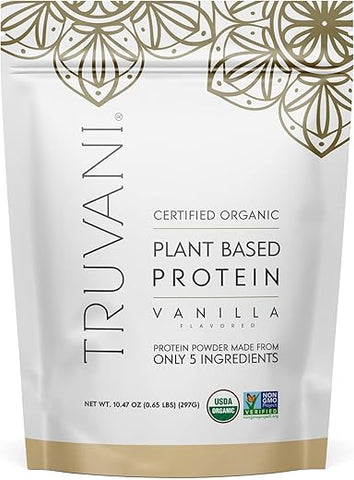 Proteína de Ervilha Vegana | Baunilha | 20g Proteína Vegetal Orgânica | 10 Porções | Keto | Sem Glúten - Truvani