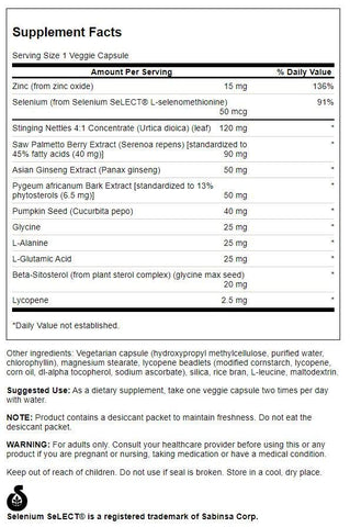 Prostate Plus – Suplemento Natural para Homens Promovendo Fluxo Saudável do Trato Urinário - Swanson