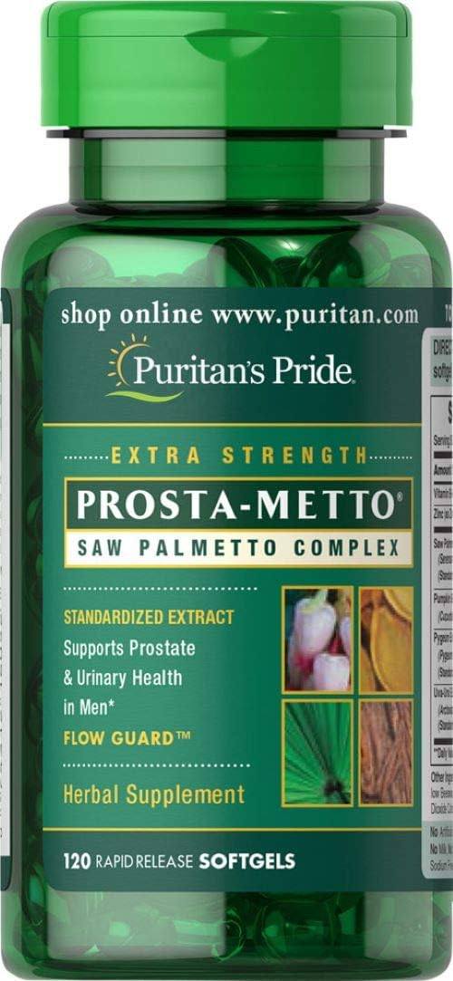 Puritan's Pride - Puritan’s Pride Prosta-Metto® Complexo de Saw Palmetto para Homens – Suporte para Próstata – 120 Cápsulas