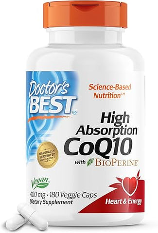 Doctor's BEST - Doctor’s Best CoQ10 com BioPerine, Saúde do Coração – Alta Absorção | 60 cápsulas | 100mg | Antioxidante | Energia | Saúde Cardiovascular