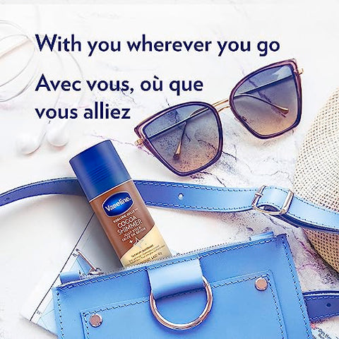 Pacote de Loção Vaseline, Bastão Iluminador Jelly Stick com Brilho de Cacau