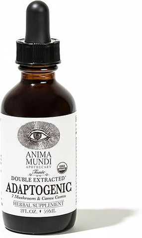 Anima Mundi Apothecary - Anima Mundi Adaptogenic 7 Mushroom Drops – Blend Adaptogênico com Extratos de Cogumelos Orgânicos – Tintura Líquida de Suporte Imunológico com Reishi, Lion’s Mane, Cordyceps – 30ml