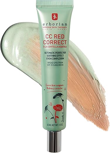 Erborian CC Red Correct com Centella – Corretor de Pele com Fator de Cor e Hidratação SPF 25 – 45g