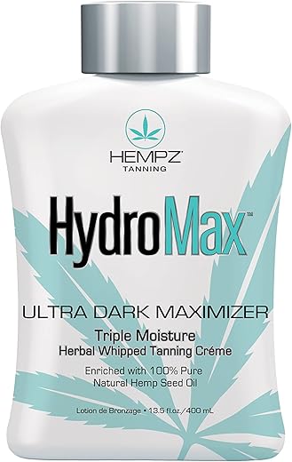 Hempz - HEMPZ Hydromax Maximizer – Loção Autobronzeadora Herbal Hidratante para Camas de Bronzeamento, Praia, Sol 400ml