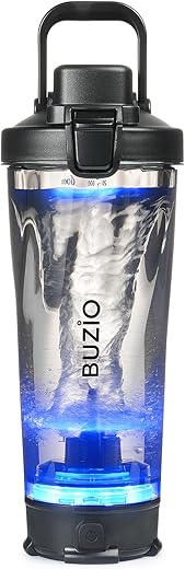 BUZIO - Buzio Garrafa Misturadora Elétrica de Proteína, 24 oz Garrafa Liquidificadora de Shake, Garrafas Liquidificadoras Recarregáveis por USB para Misturas de Proteína, Copos Misturadores, Garrafas Esportivas Portáteis Grandes Feitas com