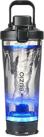 BUZIO - Buzio Garrafa Misturadora Elétrica de Proteína, 24 oz Garrafa Liquidificadora de Shake, Garrafas Liquidificadoras Recarregáveis por USB para Misturas de Proteína, Copos Misturadores, Garrafas Esportivas Portáteis Grandes Feitas com
