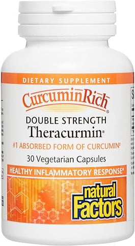 CurcuminRich Double Strength Theracurmin 60mg – Fórmula de Absorção Superior – 30 Cápsulas - Natural Factors