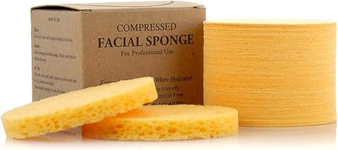 Esponjas Faciais APPEARUS Comprimidas de Celulose Natural – Feitas nos EUA – Esponjas de Spa para Limpeza Facial, Massagem, Esfoliação de Poros, Máscara, Remoção de Maquiagem (50 Unidades)