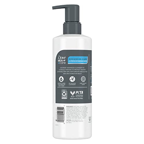 DOVE MEN + CARE - DOVE MEN CARE – Sabonete Líquido Facial e Corporal Advanced Care Dry Repair 3 Unidades para Pele Seca com Manteiga de Karité Suavizante 500ml