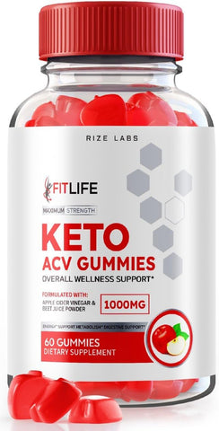 rize labs - FitLife Keto Gummies – Gomitas Fit Life Keto ACV Avançado para Perda de Peso com Vinagre de Maçã Suplemento Extra Forte para Gordura Abdominal (60 Gummies)