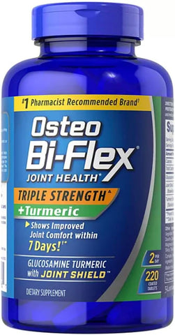 Generic - Osteo Bi Flex Triple Strength Turmeric – 220 Comprimidos, Kit de 3 Meses + Organizador Semanal Voosel