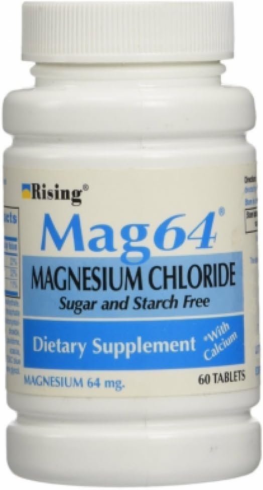 Mag 1 - Rising Mag64 Cloreto de Magnésio com Cálcio – 60 comprimidos (Pacote com 2)