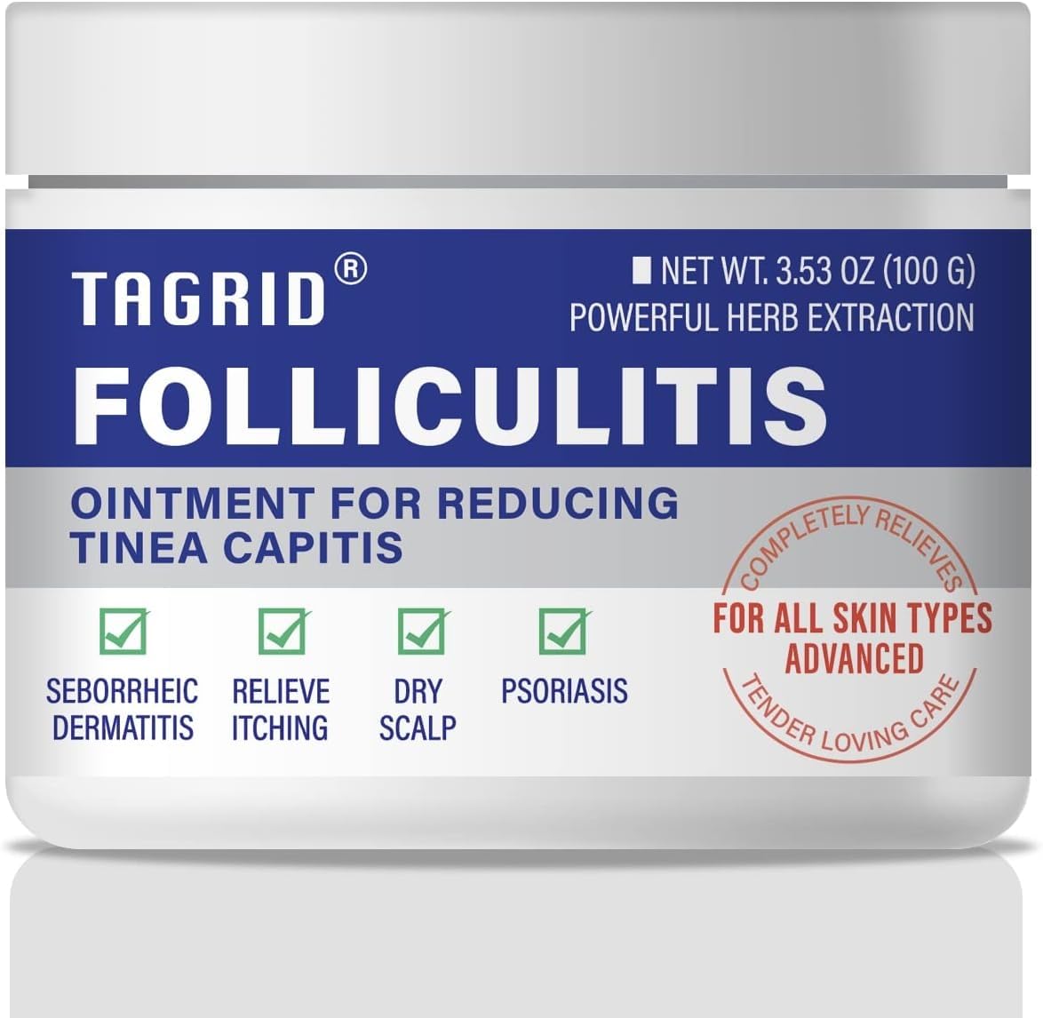 TAGRID - Tratamento para Folliculitis – Creme para Folliculitis, Tratamento Severo, Líquen – Seguro – 100g