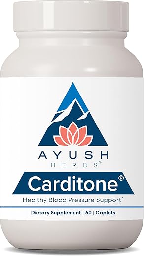 Carditone: Suplemento Herbal Ayurvédico para Suporte Natural à Pressão Arterial, Fórmula Médica Confiável por mais de 30 Anos, 60 Comprimidos Vegetarianos - Ayush Herbs
