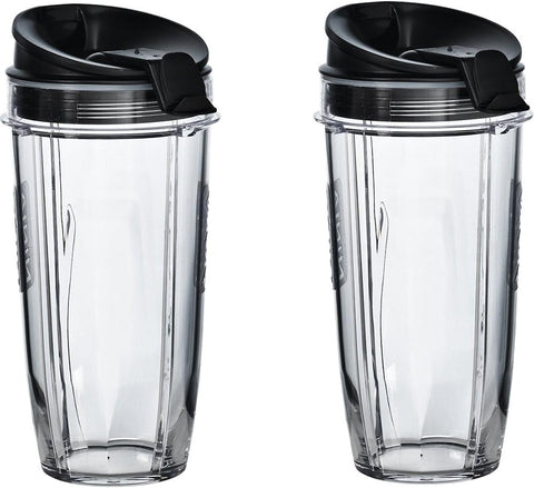 Nutri Ninja Copo Tritan de 710 ml Livre de BPA com Tampa de Bico, Pacote com 2 Unidades, XSK2424, Compatível com: BL45x/BL48x/BL49x/BL64x/BL68x/BN4xx/BN75x/BN8xx/BR6xx/…