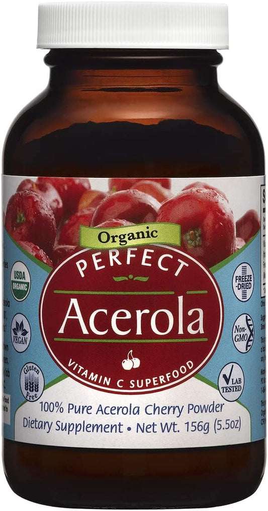 Pó de Acerola Perfeito – 156g – Acerola Pura – Superfood de Vitamina C 100% Natural – Suporte ao Sistema Imunológico - Perfect Supplements