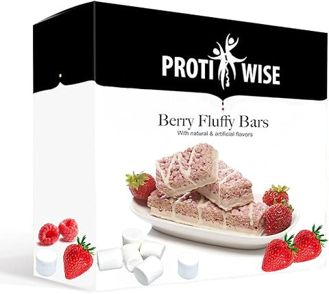 Barra de Nutrição Alta em Proteínas | Sabor Frutas Vermelhas | Barra de 15g de Proteína | Sem Glúten, Baixo Teor de Gordura, Baixo Teor de Açúcar, Baixo Carboidrato | Pacote com 7 Unidades - ProtiWise