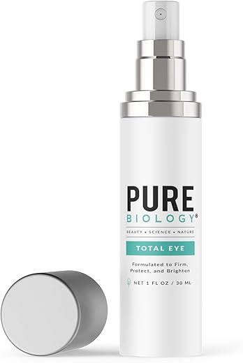 Pure Biology - Creme Premium Total para Rugas – Creme para Olhos com Cafeína Hidratante, Sérum Anti-Envelhecimento e Creme para Rugas de Abacate com Ácido Hialurônico, Vitamina C e E | Hidratante para Olhos