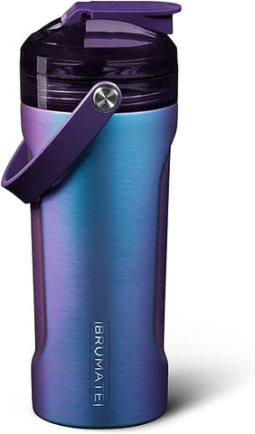 MultiShaker Blender Garrafa Shaker | Garrafa de Aço Inoxidável Isolada à Prova de Vazamentos | Garrafa para Proteína e Pré-Treino na Academia | 26oz (Dark Aura) - BrüMate