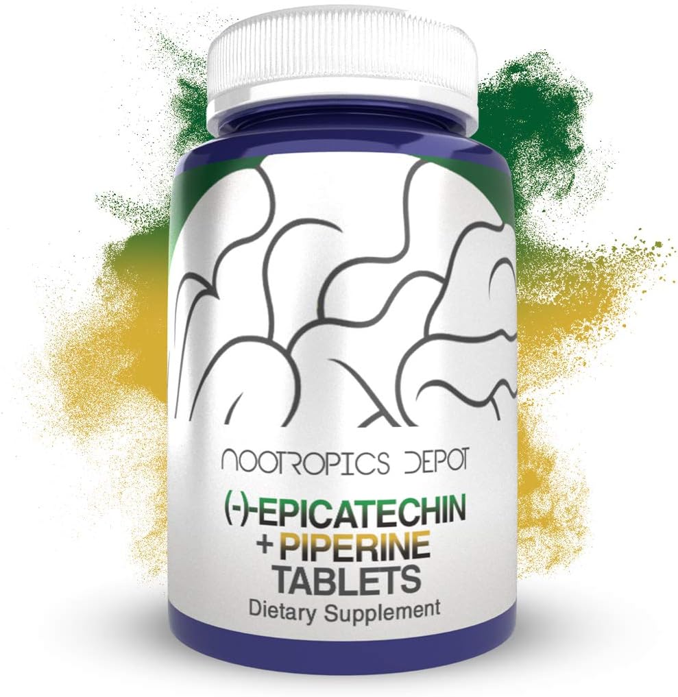 Comprimidos de Epicatequina | 200mg | Extrato de Chá Verde | 90 Unidades | (-)-epicatequina 6mg Piperina para Promover Bioacessibilidade | Promove Saúde Cardiovascular e Muscular - Nootropics Depot