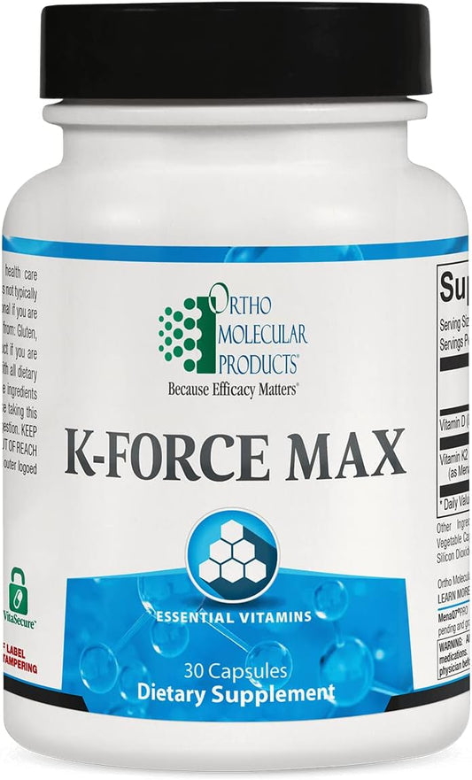 Ortho Molecular Products - K-Force MAX Vitaminas K e D para Saúde Óssea, Cardiovascular e Imunológica – Suporte e Manutenção