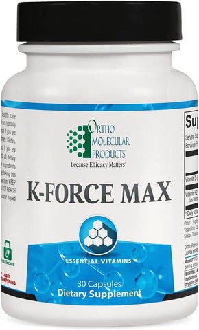 Ortho Molecular Products - K-Force MAX Vitaminas K e D para Saúde Óssea, Cardiovascular e Imunológica – Suporte e Manutenção