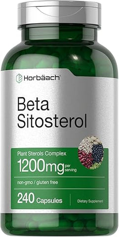 Beta Sitosterol 1200mg | 240 Cápsulas | Mega Força | Complexo de Esterois Vegetais | Sem OGM, Livre de Glúten | Horbäach Beta Sitosterol 1200mg | 240 Cápsulas | Mega Força | Complexo de Esterois Vegetais | Sem OGM, Livre de Glúten - Horbäach