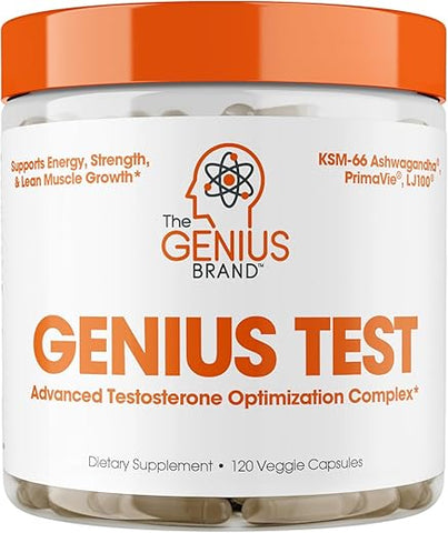The Genius Brand - Genius Test – Impulsionador Avançado de Testosterona para Homens – Energia, Resistência e Vigor Natural